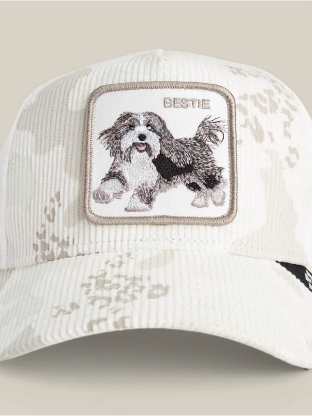 Goorin Bros. "BESTIE CAMO"
Embroidered Patch Trucker Hat. Mesh
SnapBack NWT